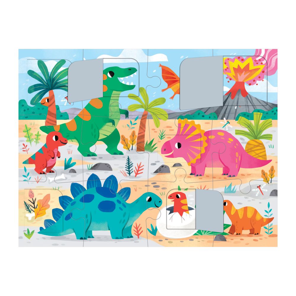 Mudpuppy Lift the Flap 12 pc Puzzle - Dinosaur - Bobangles